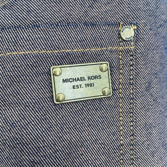 MICHAEL KORS Bronze Gold Shimmer Metallic Mid Rise Stretch Skinny Pants Size 4 - Picture 7 of 8